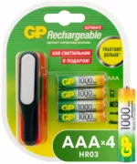 Батарейки GP Rechargeable 1000 Series AAA + USB светильник отзывы владельцев