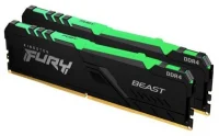 Оперативная память Kingston Fury Beast Black RGB DDR4 2666 МГц 2x32 ГБ (KF426C16BBAK2/64) отзывы владельцев