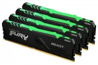 Оперативная память Kingston Fury Beast Black RGB DDR4 2666 МГц 4x32 ГБ (KF426C16BBAK4/128) отзывы владельцев